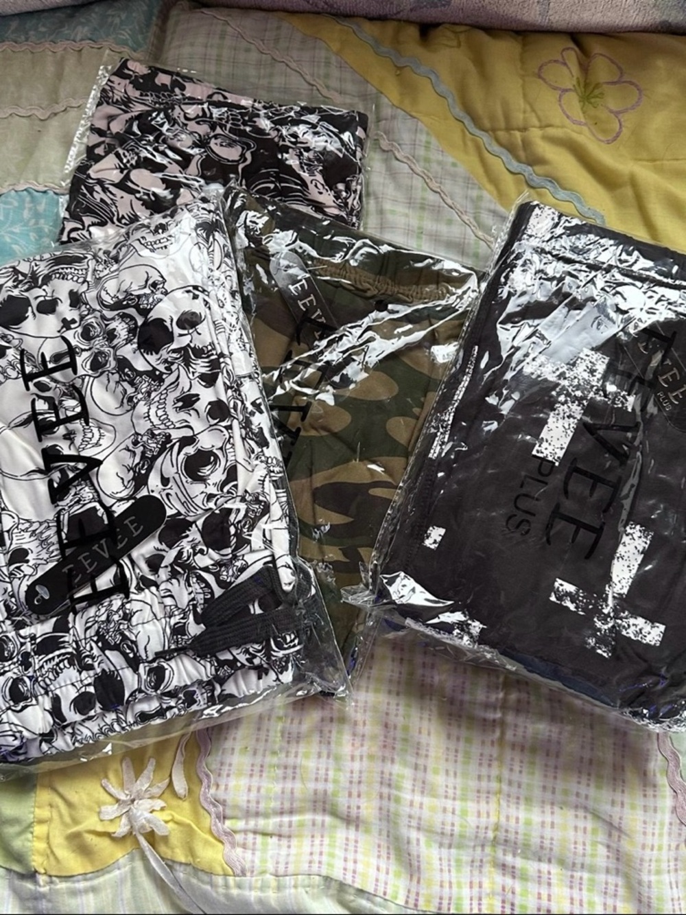 Women’s Skull, Camo & Black Print Leggings Pack - Multi Color
